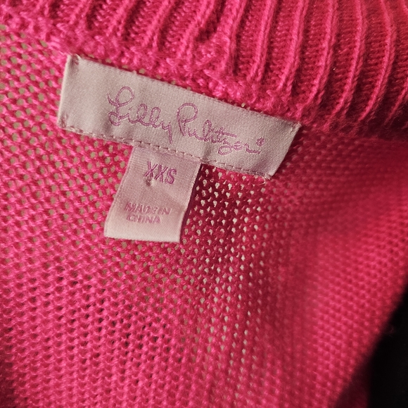 Lilly Pulitzer Neon Pink Cardigan sz XXS - Picture 4 of 4